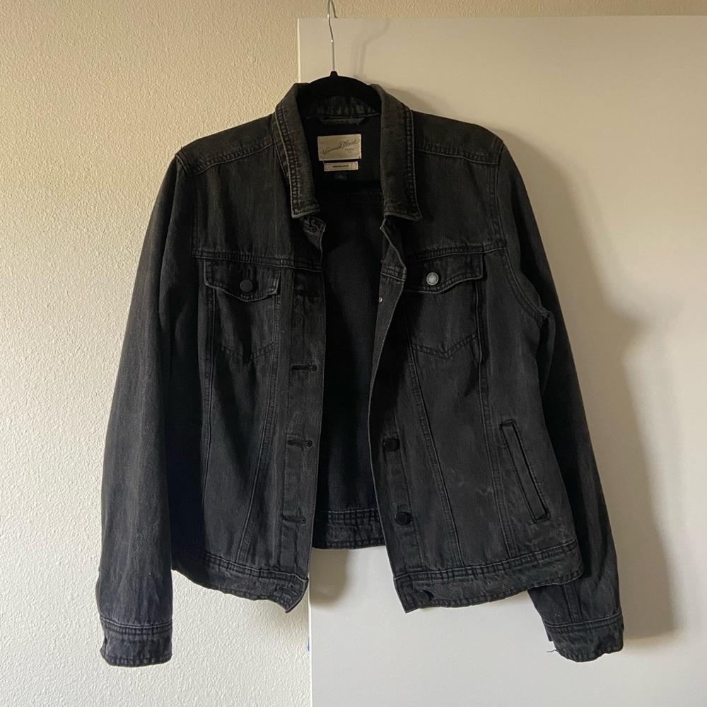 Washed black denim jacket